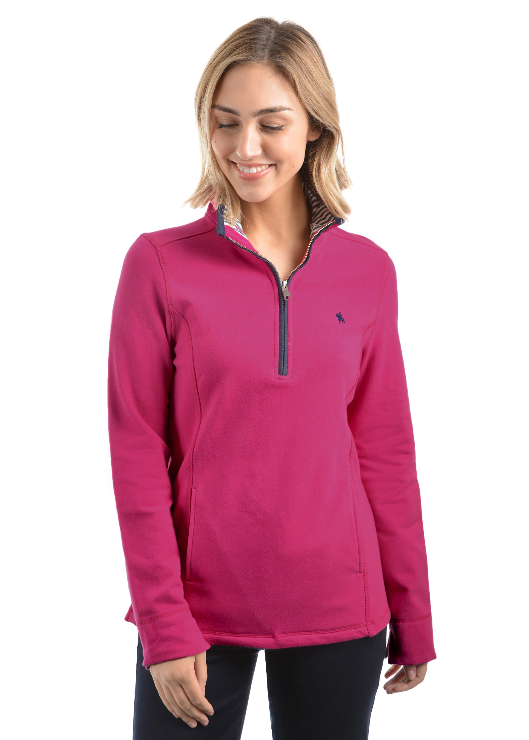 Thomas Cook Womens Charlie Classic 1/4 Zip Neck Rugby - Twisted-T